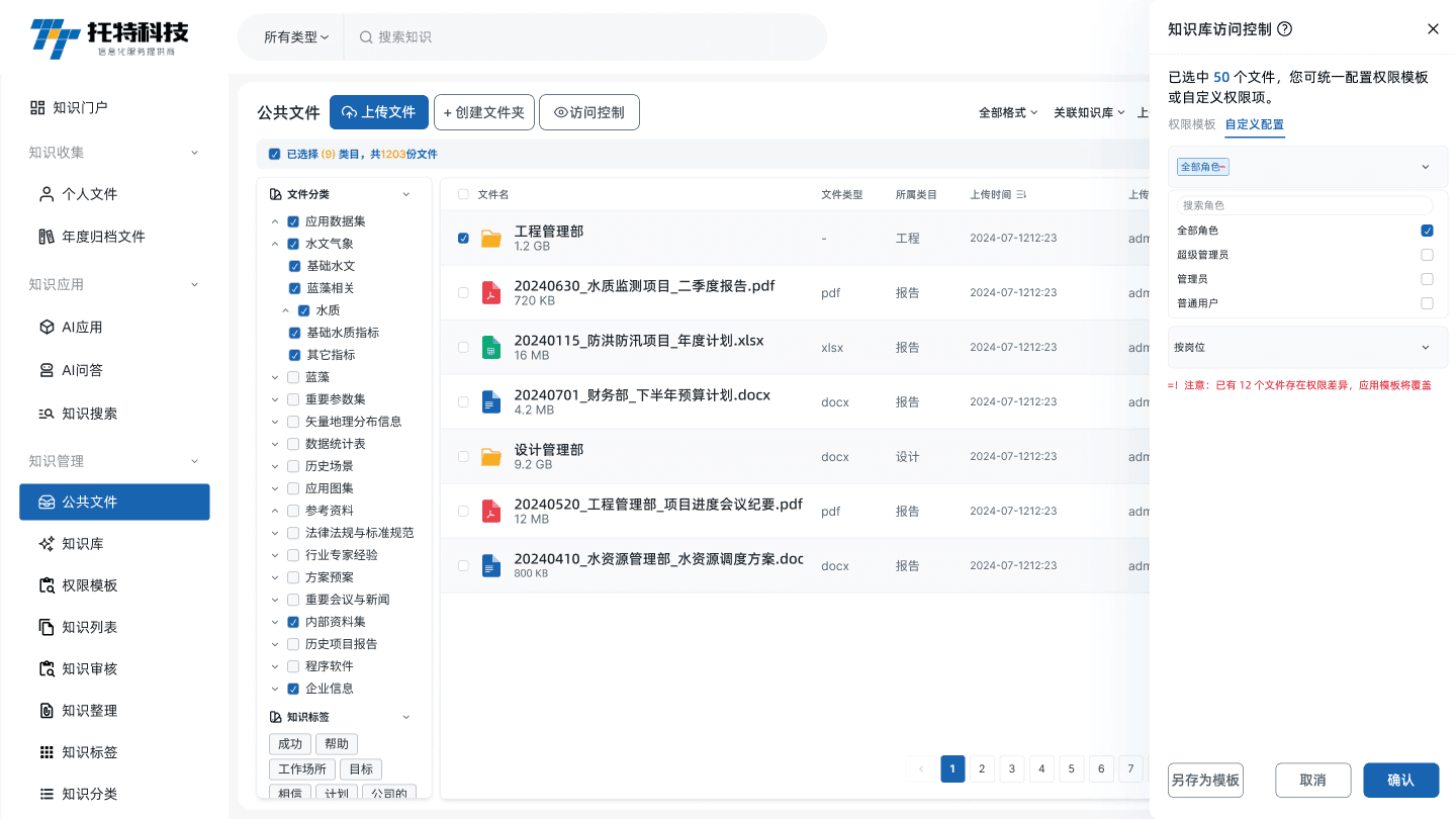 公共文件权限控制页面